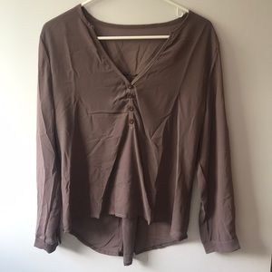 Taupe sheer blouse